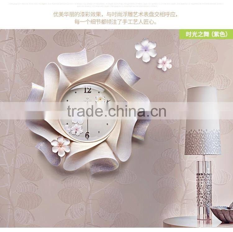 M22A Momoda Living room Creative modern hanging fancy elegant3D flower wall clock Quiet quiet quartz decoration large wall clock