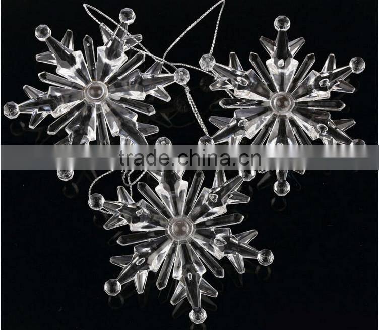 Acrylic crystal snowflake pendant with snowflake ornament