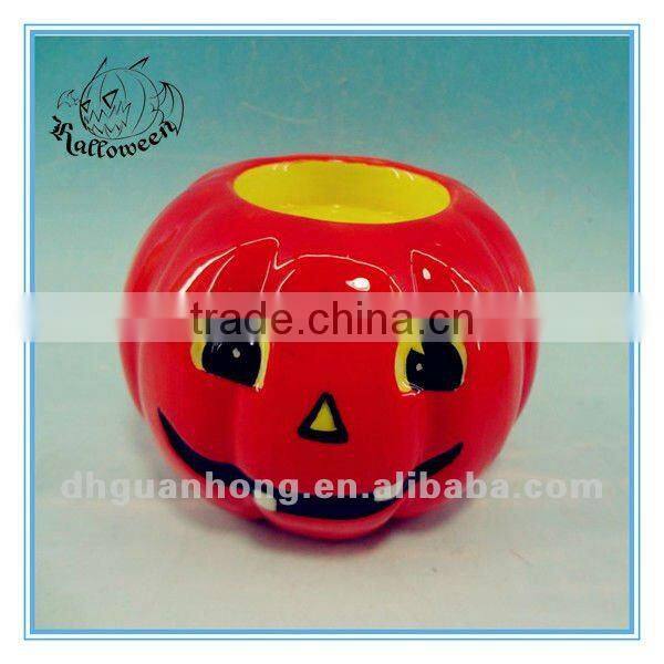 Round shape halloween ceramic candle holder GH-sd6