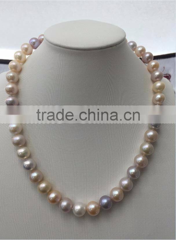 Wholesale 10-11mm Colorful Freshwater Pearl Necklace