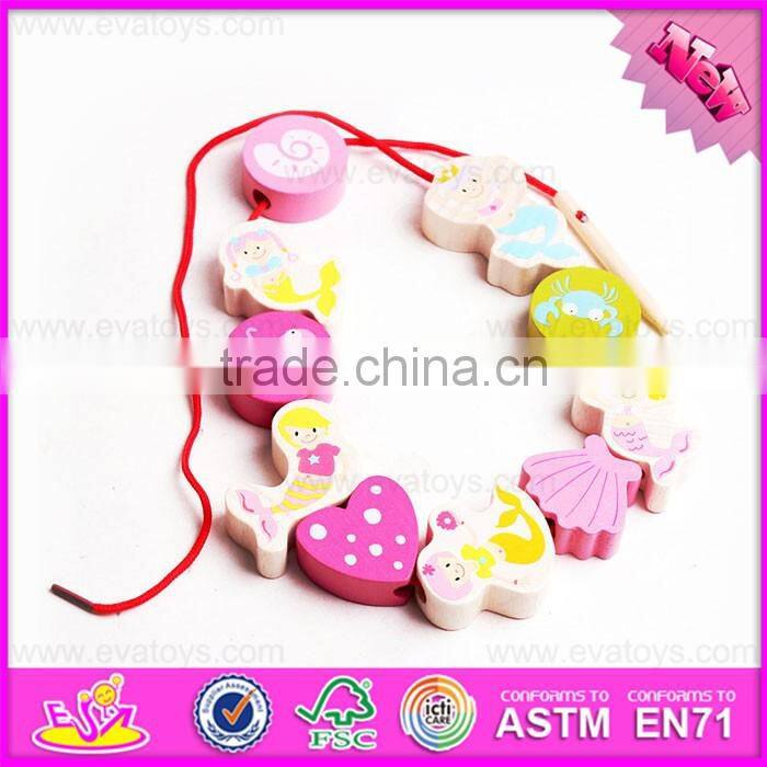 2016 best sale kids wooden threading toy W11E037