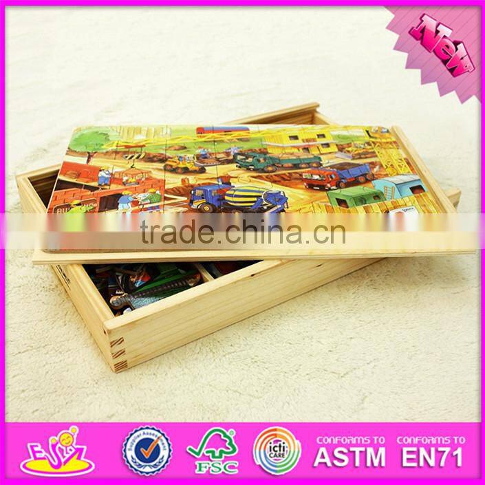 2017 New design pink donkey toy wooden picture puzzle maker W14C248