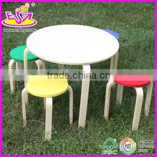 Hot new product for 2015 wooden round table for kids,modern wooden toy children round table,outdoor wooden round table W08G036