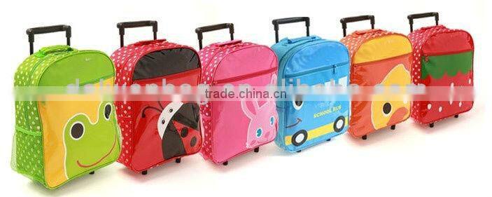 600D polyester kids school bag with wheels
