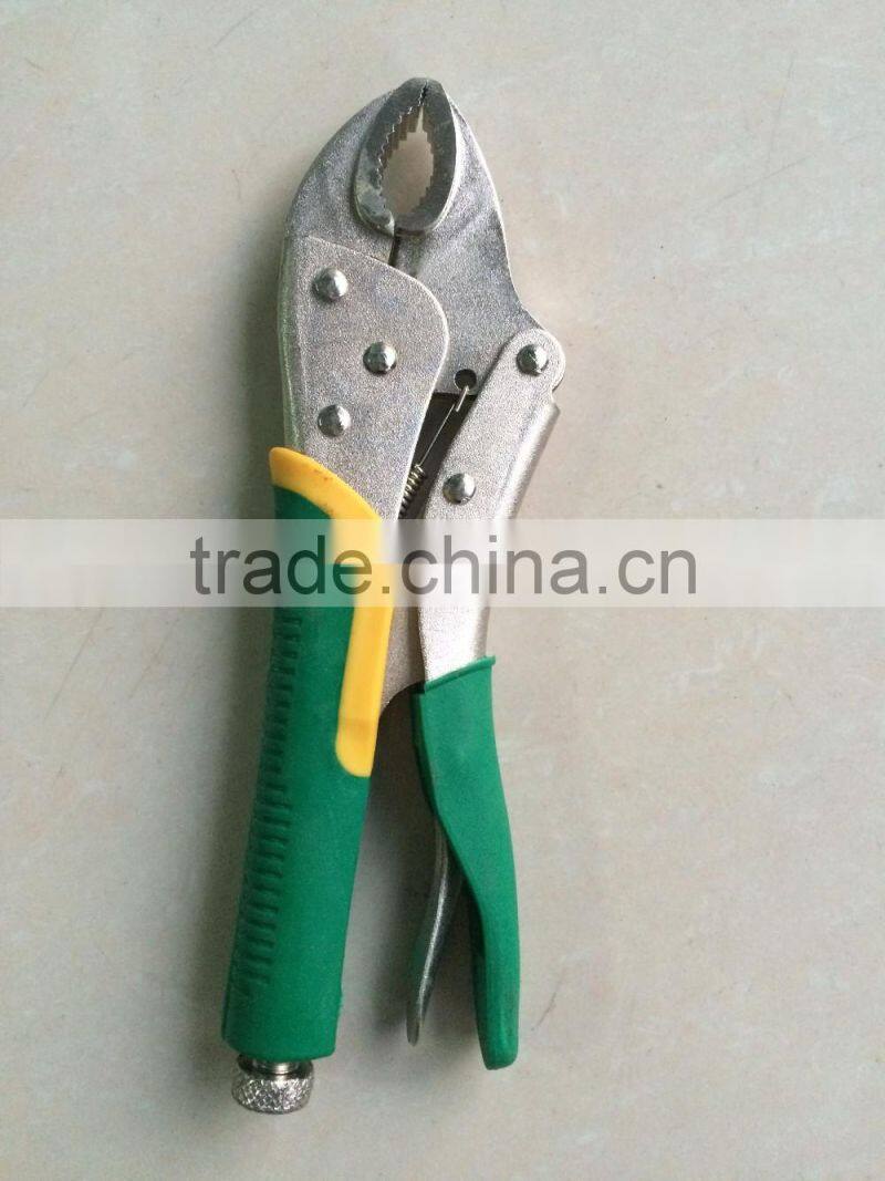 BERRYLION 10'' soft rubber grip round jaw pliers, drop forged carbon steel locking plier