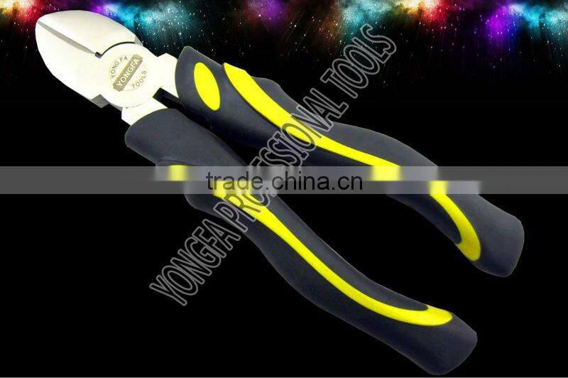 YF-2301 nikel plated high quality cutting plier with TPR handle