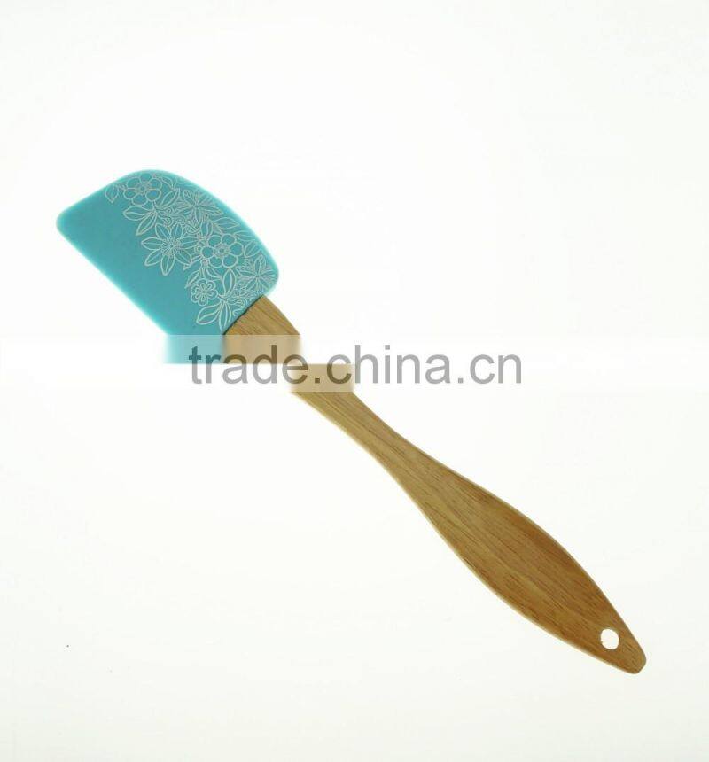 12083 Silicone Spatular scraper Silicone Cream Spatular with wooden Handle