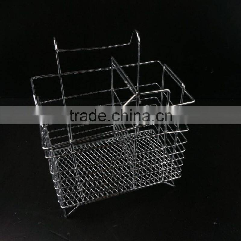 43005 Steel Wire Sink Basket Cutlery Holder Cooking Utensils Storage Kitchen Rack