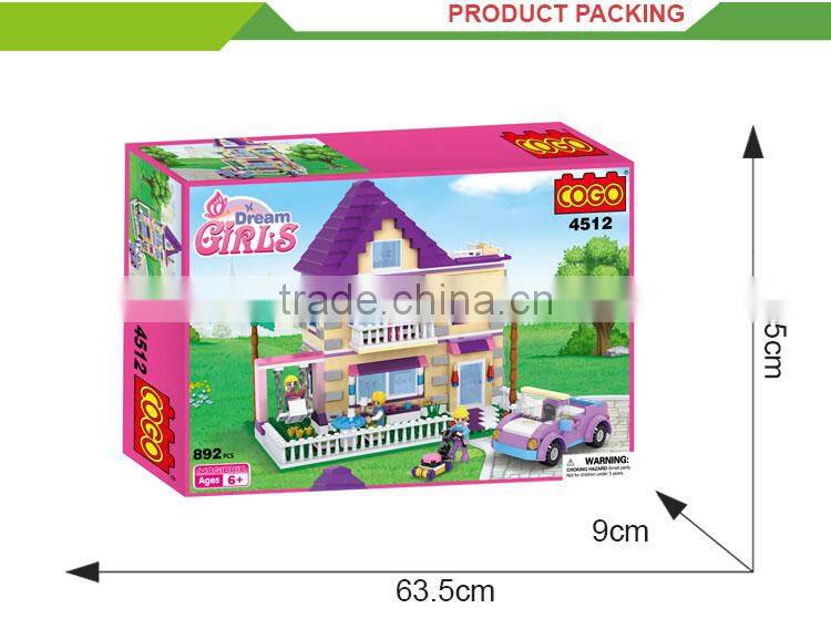 Intelligence kids play building blocks my happy family house toy