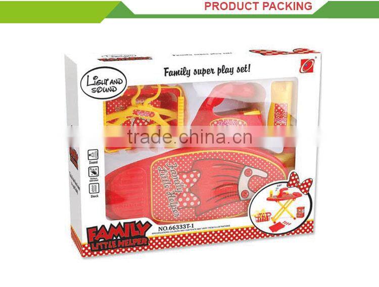 New design girl pretend toy battery operated electric ironing board