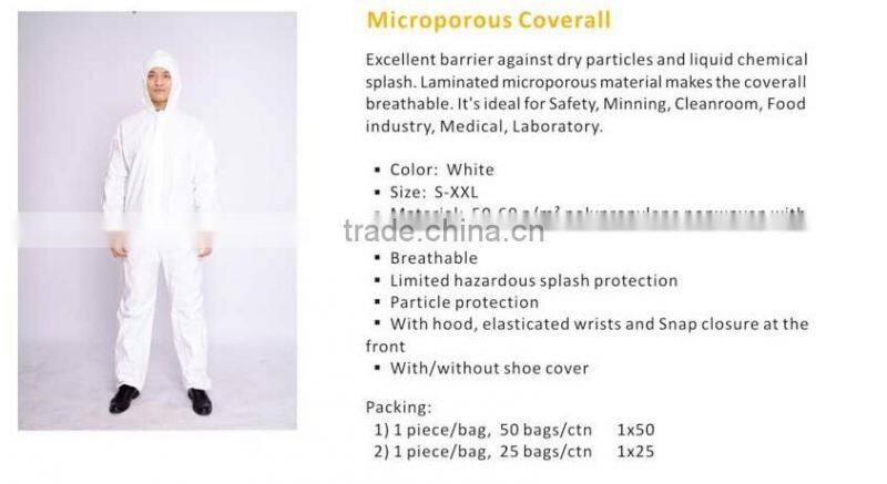 buzo desechable,disposable microporous coverall with hood,disposable coverall for safety use
