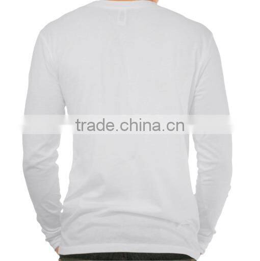 2016 Latest Men Long Sleeve Plain Solid Color Round Button Collar t shirt