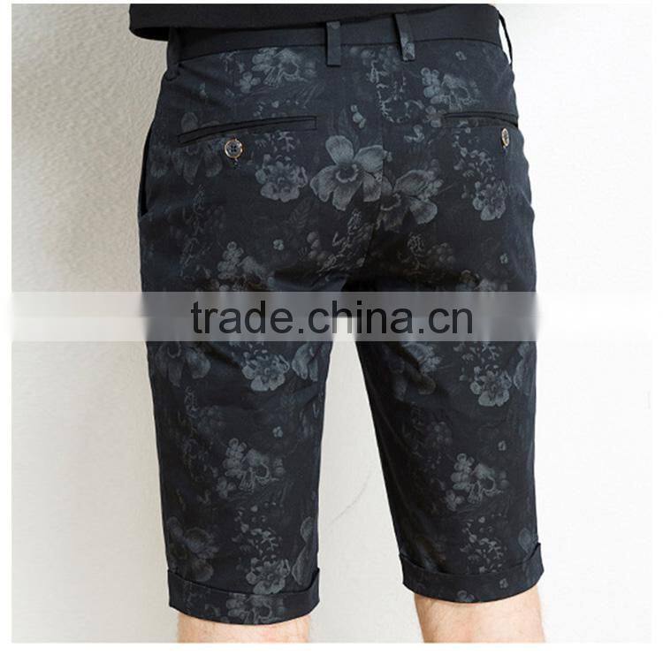 The summer male Korean summer men's slim printed shorts pants five stretch pants thin all-match personality tide custom