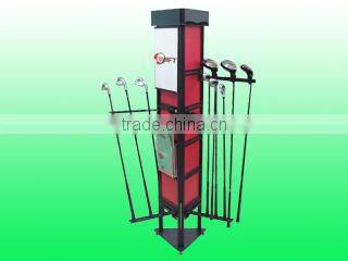 Triangular slat grid put golf stand