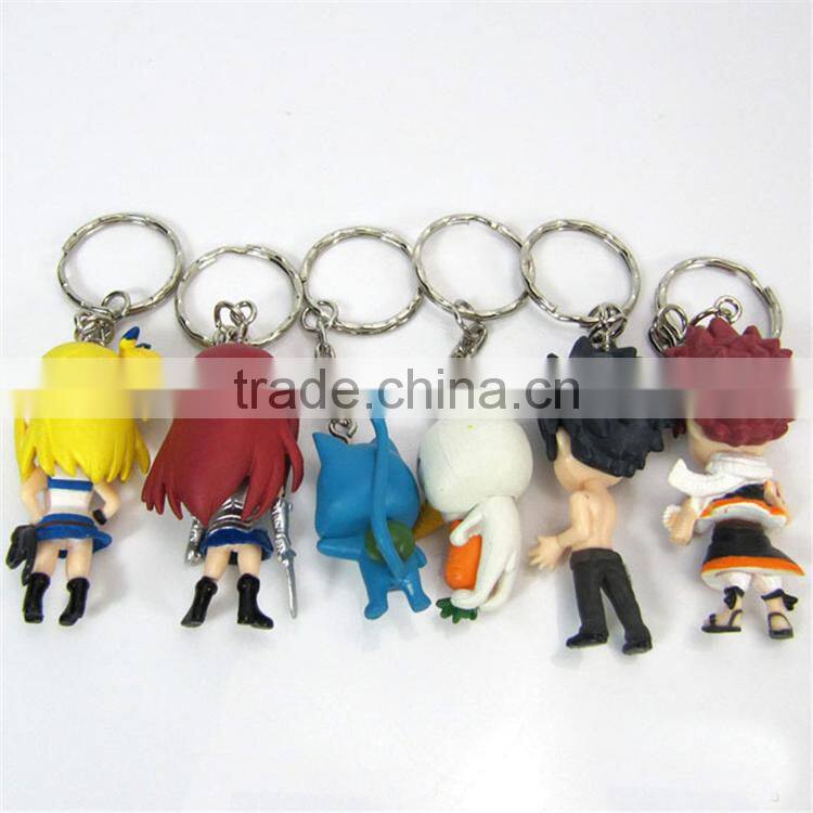 wholesale fairy tail figure toy cartoon Anime souvenirs PVC keychain for children gifts