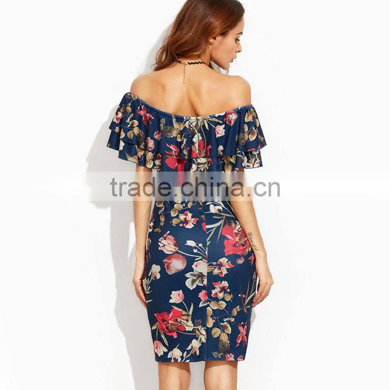 Maxnegio sexy fashion best price off shoulder wholeasale bohemian dress