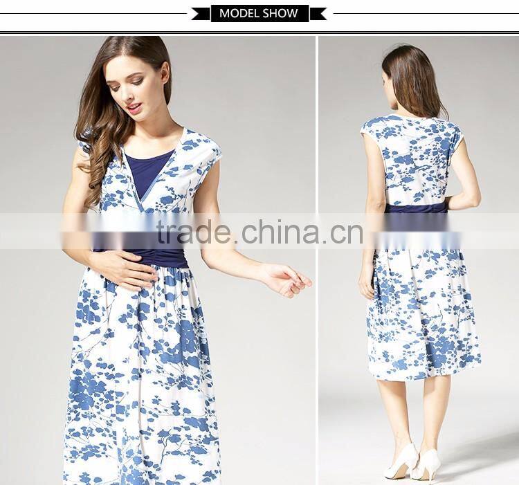 Maternity Evening Dress Loose and comfortable Nursing Clothing Floral Pregnant Mothers Skirts