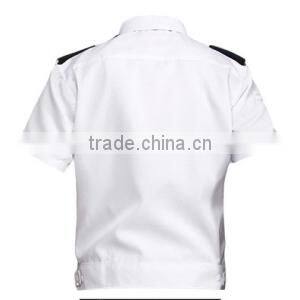 Poly-Cotton White Security Short Sleeve Guard Shirts with Bow Tie