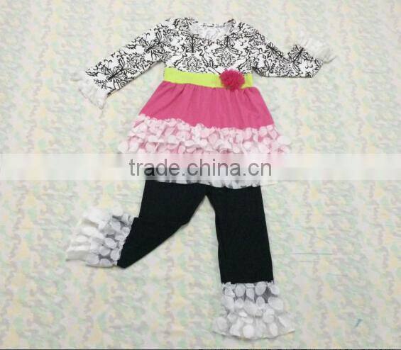 wholesale 2015 new arrive baby girl persnickety spring clothing set girl boutique caprie outfits girl persnickety cotton outfits