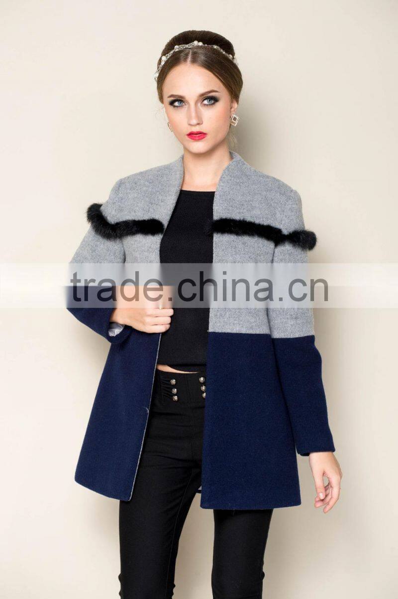 drop shipping service elegant designed winter trench coats women 2015 with decoration
