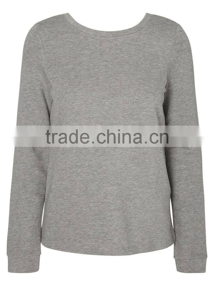 Wholesale 100% cotton sweatshirt lightweight cotton sweatshirts blank backless women sweatshirt