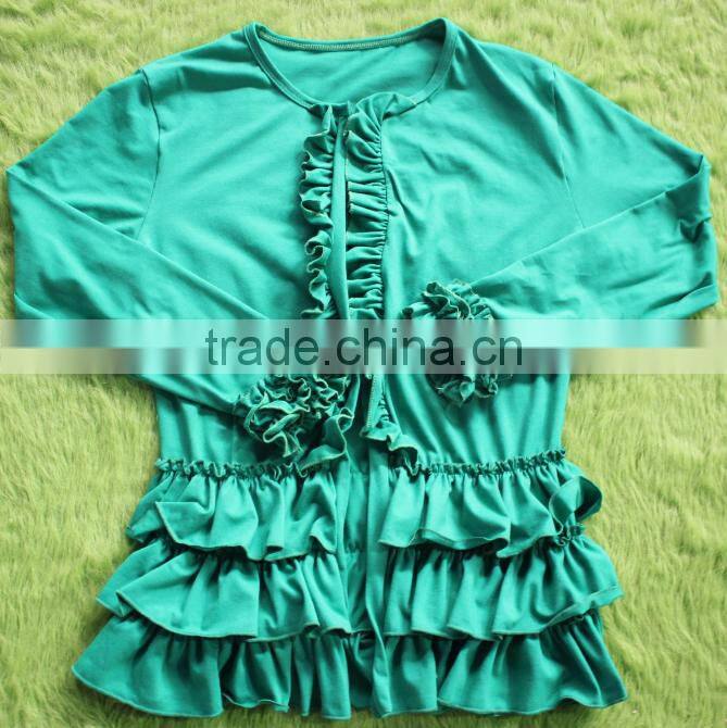 Cotton Mom Cardigan Ruffle Plus Size Top For Lady Long Sleeves Blouse For Women Spring Clothes Boutique