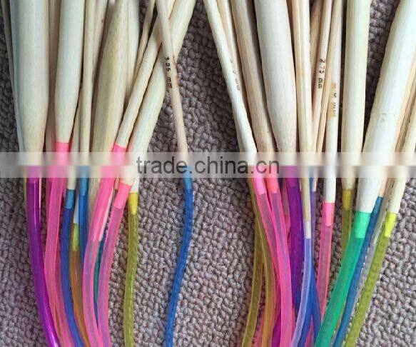 18Pcs/set 40cm Cheap Colorful Plastic Circular Nature Bamboo Circular Knitting Needle Set