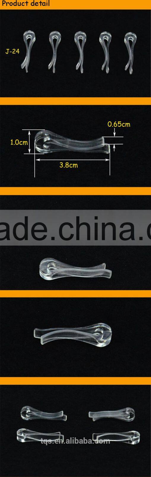 U-shape Without Teeth Garment Accessory Transparent Plastic Clips for Packing