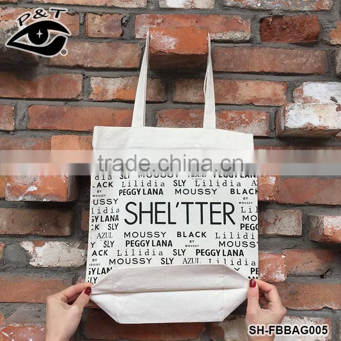 2017 Canvas Letter design monogram fashion printing tote bag for shopping
