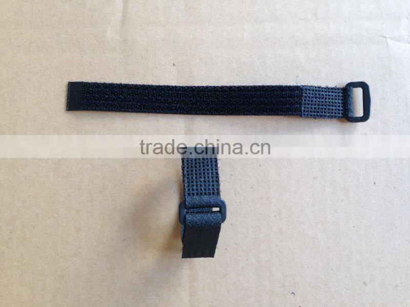 Adjustable hook and loop belt straps wtih Plastic buckle