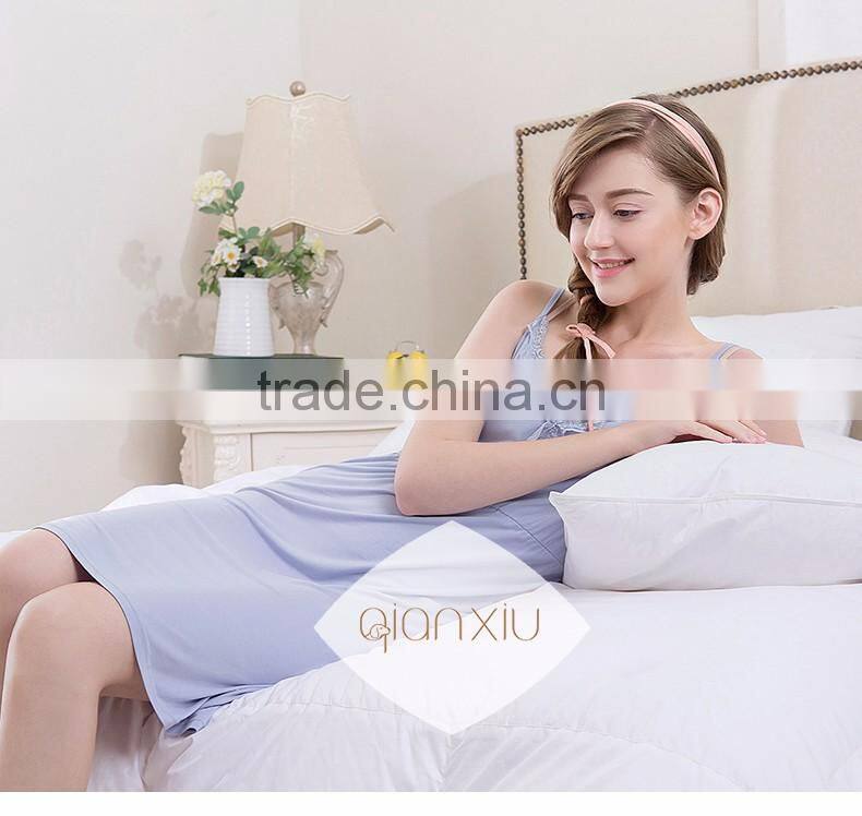 Best price custom Qianxiu graceful night dress with lace collar