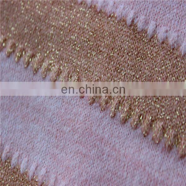 2015 Shaoxing Supplier Hot Selling Gold Shiny Sweater Knit Fabric