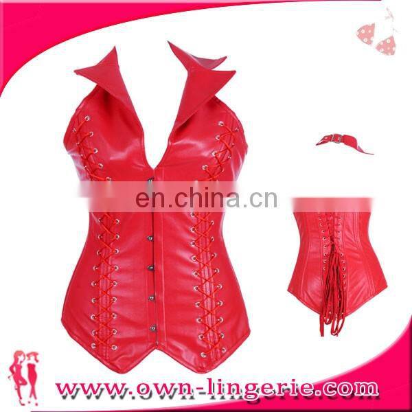high quality waist shaper corset ladies leather corset Steampunk Corset