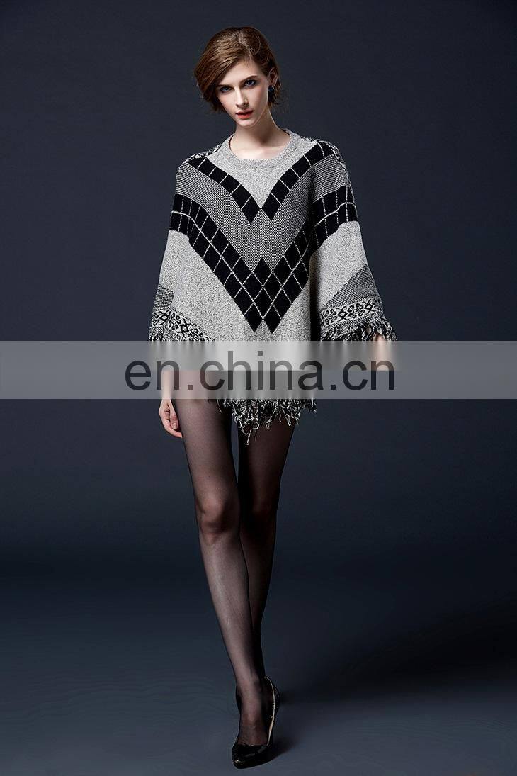 2015 Autumn fashion dress women wear poncho sweater pullover sweater