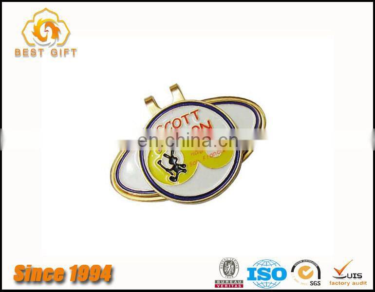 Guangdong Factory Custom Logo Golf Ball Marker Epoxy Animel Magnetic Golf Hat Clips
