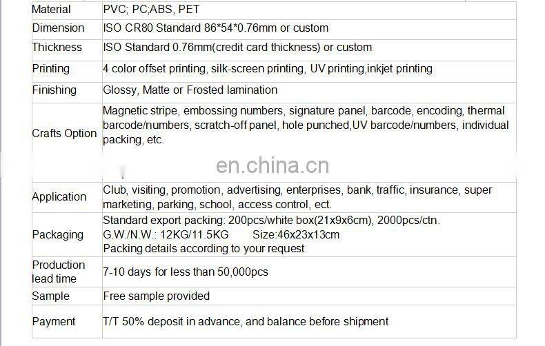 full color printing plastic card 3M self-adhesive plastic card