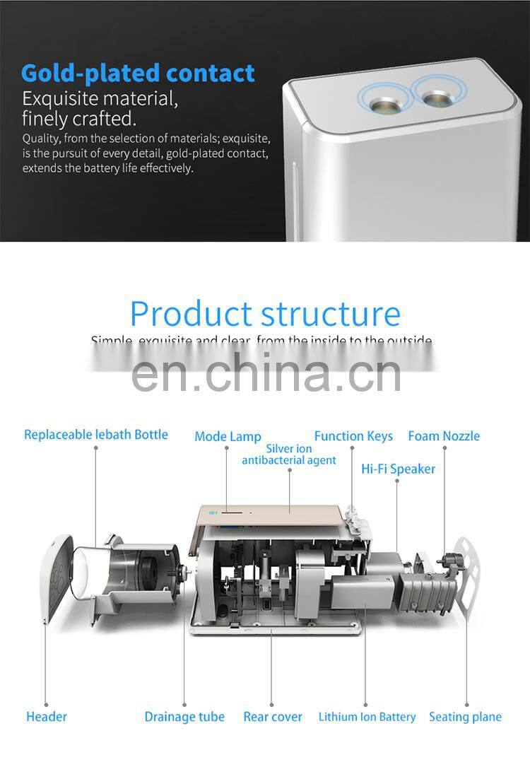 Smart portable speaker foam shower soap dispenser