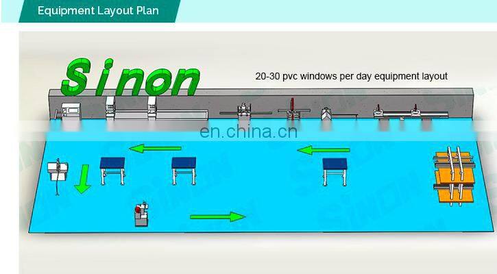 Production of 20 upvc windows per day upvc v type cutting machine