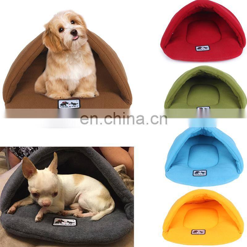 Soft Polar Fleece Dog Beds Winter Warm Pet Nest Bed Small Dog Kennel House Cats Sleeping Cave Bed