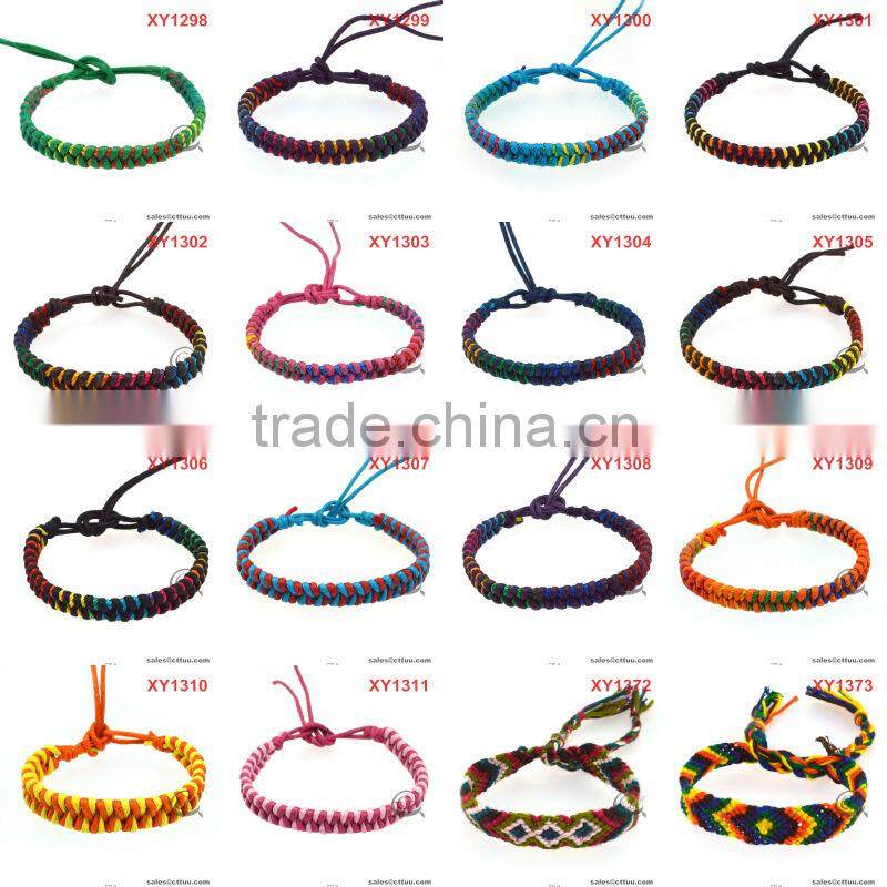 handmade silk cotton rainbow friendship bracelets