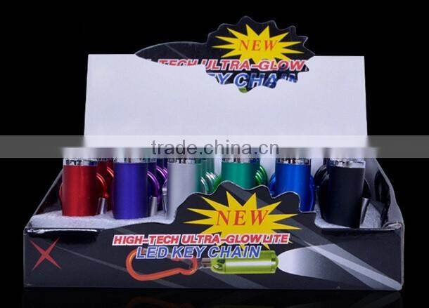 Portable mini 1 LED flashlight with keychain for promotion