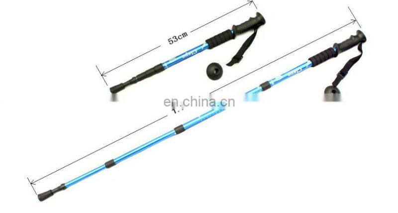 Light Weight Walking Stick Adjustable Aluminum Alloy Fashion Outdoor Sports Hiking sticks with Pole Rubber Tip