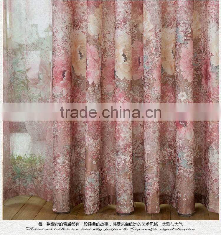 Beautiful printed curtains/flower curtains/jacquard curtains/window curtain for home