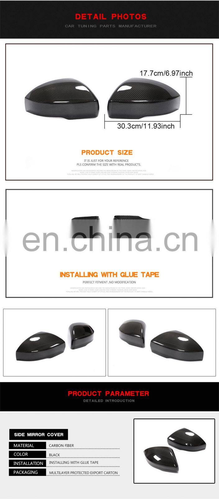 Modify Luxury carbon mirror cover for Land rover Range Rover Sport 2014-2020