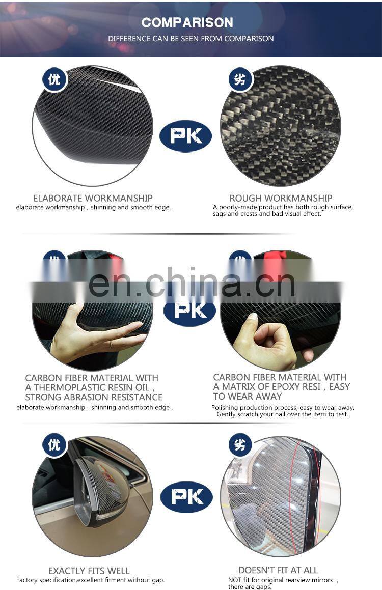 Carbon Side Rearview Mirror Cover Caps replacement for Volkswagen MK7 Golf VII