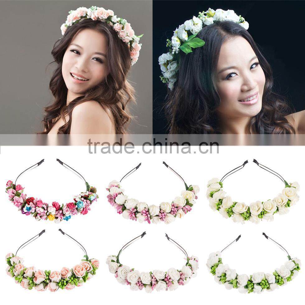 Wholesale Alibaba Wedding Decorate Flower Headband,Floral Bridal Wreath