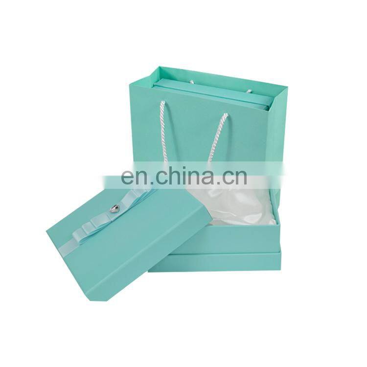 paper boxes with ribbons and handles easy to take away luxury shoes paper packaging box