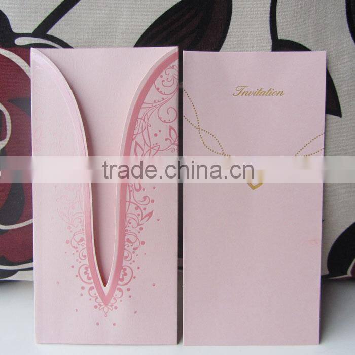 2016 Hot Sale Ivory Gold Foil European Tradition Elegant Wedding Card
