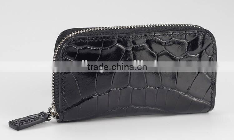 luxury crocodile skin and sheep leather compact key case car key holder organizer bag