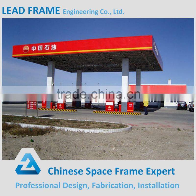 High quality steel space truss frame structure petrol station